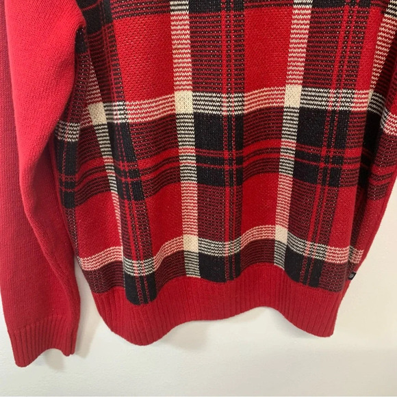 Chaps Red‎ Plaid Crew Neck Sweater Men Large  Grandpa Preppy Casual Holiday Work - Picture 4 of 10